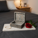 New Elephant Design Marble Soapstone Jewelry Box Handmade Box 3x4 Inch thumbnail