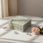 Handmade Marble Carving Jewelry Box Natural Texture And Natural Stone 4x4 inch thumbnail