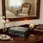 Marble Soapstone  Handmade Jewelry Box Beautiful Design Black Color 6x4 Inch thumbnail