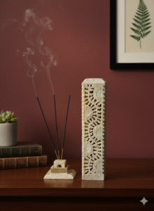 Elegant Home Decor Piece Handcrafted Marble Stick Incense Holder Beautiful Design