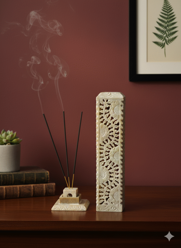 Elegant Home Decor Piece Handcrafted Marble Stick Incense Holder Beautiful Design