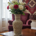 Handmade Marble Carving  Natural Stone Flower Vase Handcrafted For Living Room & Table Decor thumbnail