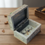 Elephant Design Marble  Soapstone Handmade Jewelry Box 3x2 Inch Box thumbnail