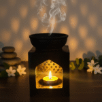 Marble Soapstone Black Marble Oil Burner & Aroma Diffuser For Fragrance And Home Decor thumbnail