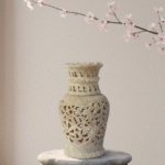 Marble Soapstone Carving Vase Flower Pot Beautiful Handcrafted Piece thumbnail