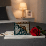 New Elephant Design Marble Soapstone Jewelry Box Handmade Box 3x4 Inch thumbnail