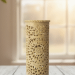 Handcrafted Marble Soapstone Carving Flowers Vase Natural Stone Beautiful Design thumbnail