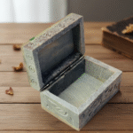 Elephant Design Marble  Soapstone Handmade Jewelry Box 3x2 Inch Box thumbnail