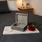 New Elephant Design Marble Soapstone Jewelry Box Handmade Box 3x4 Inch thumbnail