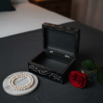 Black Marble Soapstone Jewelry Box Handcrafted Life Of Tree Design 4x3 Inch Box thumbnail