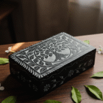 Marble Black Soapstone Jewelry Box Unique Design Rectangle Shape 6x4 Inch thumbnail