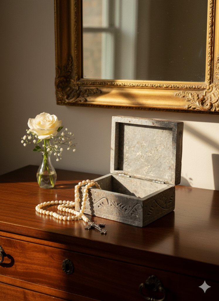 Handcrafted Natural Marble Soapstone Jewelry Storage  Box 3x4 Inch - image 2