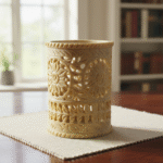 Beautiful Marble Soapstone Carving Handmade Pen Stand For Table And Desk Organizer thumbnail