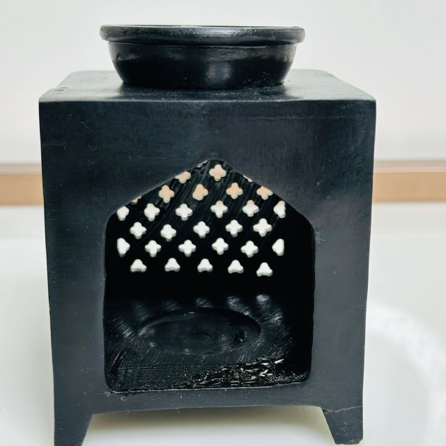 Marble Soapstone Black Marble Oil Burner & Aroma Diffuser For Fragrance And Home Decor - image 3