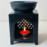 Marble Soapstone Black Marble Oil Burner & Aroma Diffuser For Fragrance And Home Decor thumbnail