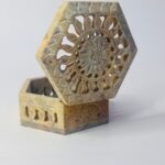 Handcrafted Marble Carving Ring  Jewelry Box Extractive Piece For Gifting 3x3x1.5 inch thumbnail