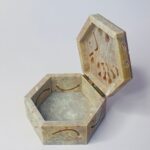 New Elephant Design Marble  Carving Box Handcrafted Box For Ring Jewelry Box 3x3x1.5 Inch thumbnail