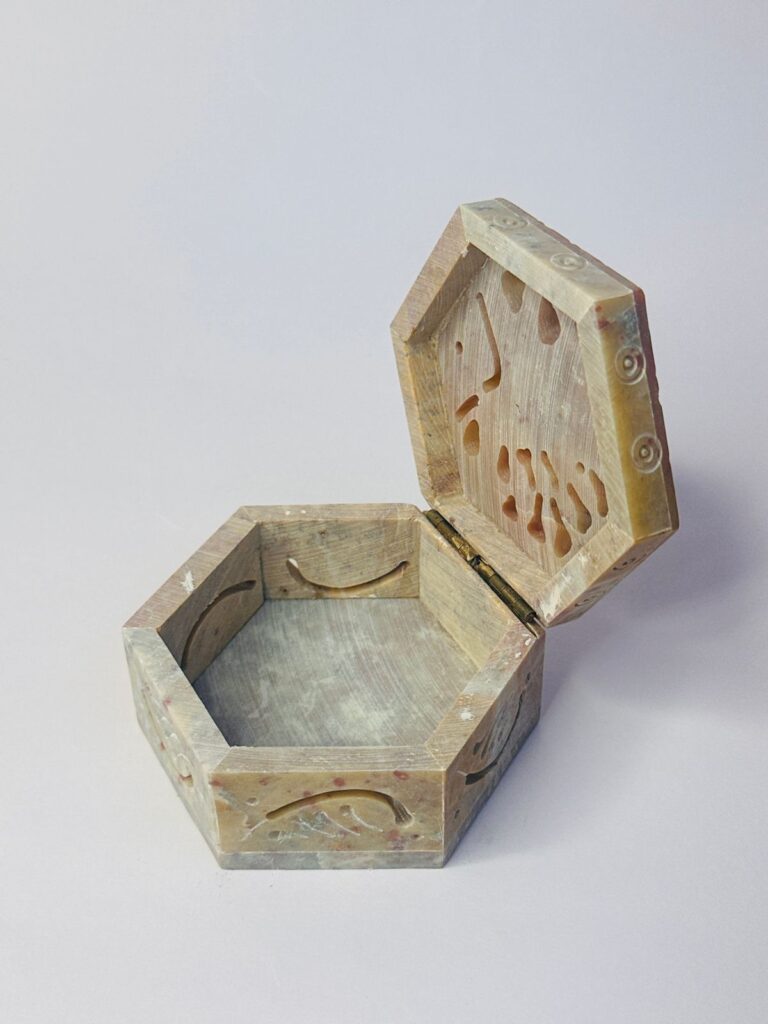 New Elephant Design Marble  Carving Box Handcrafted Box For Ring Jewelry Box 3x3x1.5 Inch - image 7