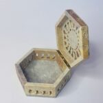 Handcrafted Marble Carving Ring  Jewelry Box Extractive Piece For Gifting 3x3x1.5 inch thumbnail