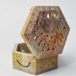 New Elephant Design Marble  Carving Box Handcrafted Box For Ring Jewelry Box 3x3x1.5 Inch thumbnail