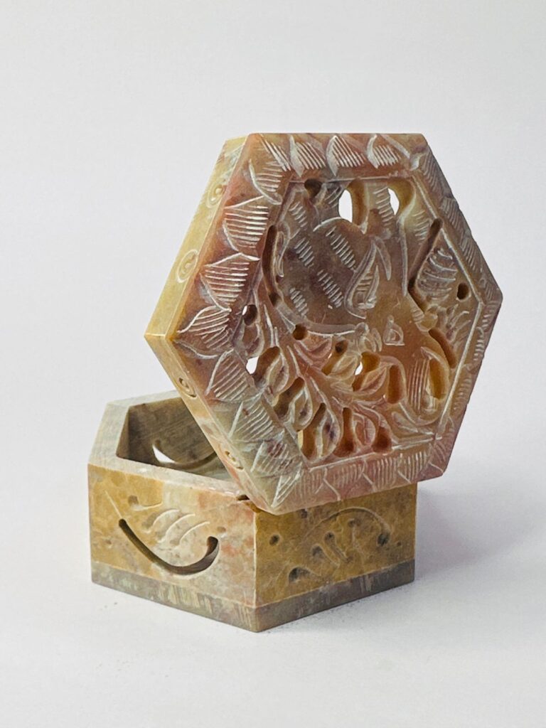 New Elephant Design Marble  Carving Box Handcrafted Box For Ring Jewelry Box 3x3x1.5 Inch - image 6