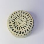 Round Shape Beautiful Design  Marble Carving Jewelry Box Handmade Piece 4x4x3 Inch thumbnail