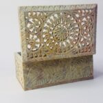 Beautiful Rectangle Marble Carving Jewelry Box Handcrafted Item 6x4 Inch thumbnail