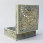 Handmade Marble Carving Jewelry Box Natural Texture And Natural Stone 4x4 inch thumbnail