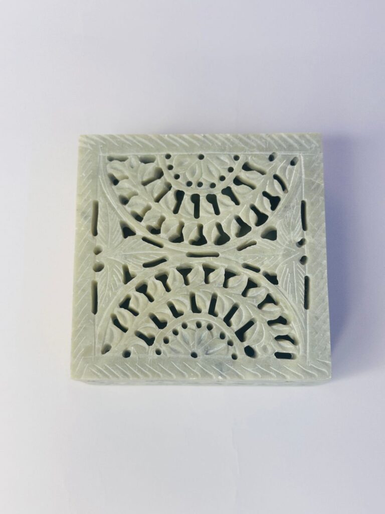 Handmade Marble Carving Jewelry Box Natural Texture And Natural Stone 4x4 inch - image 4