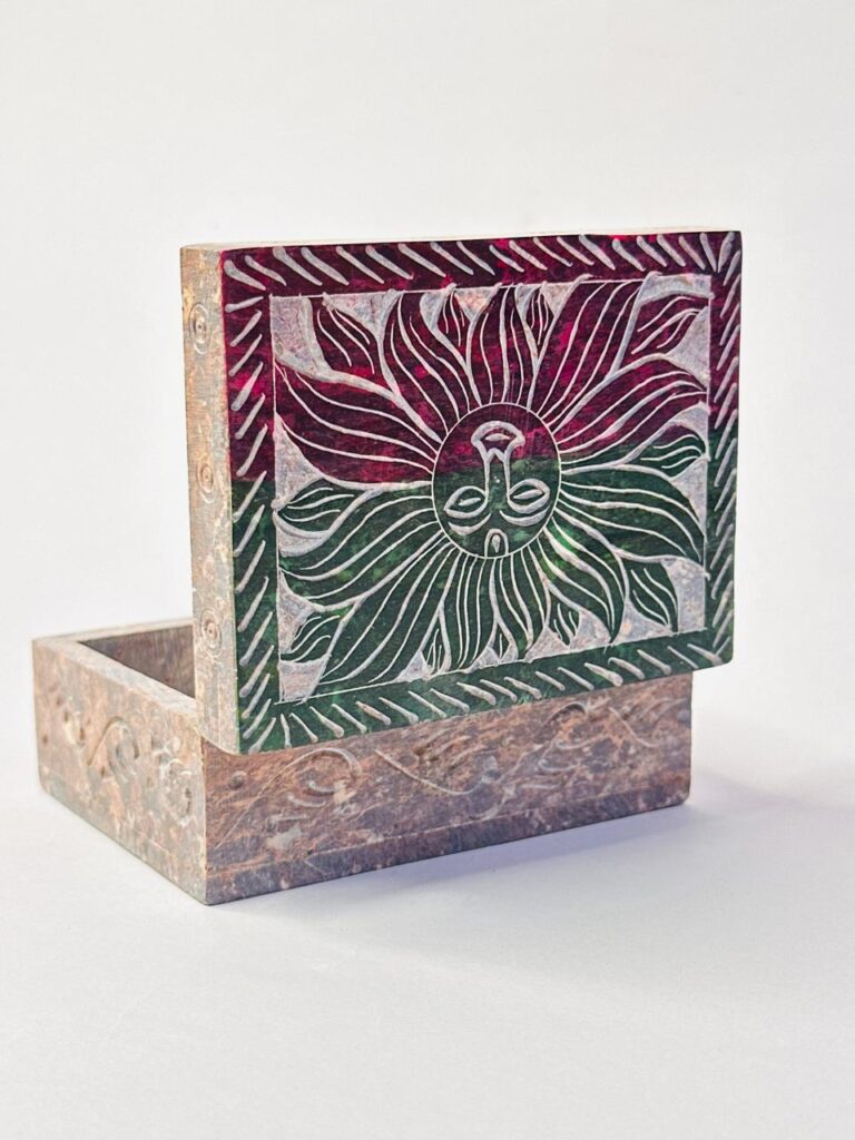 Handcrafted Natural Marble Soapstone Jewelry Storage  Box 3x4 Inch - image 5