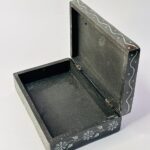 Marble Black Soapstone Jewelry Box Unique Design Rectangle Shape 6x4 Inch thumbnail