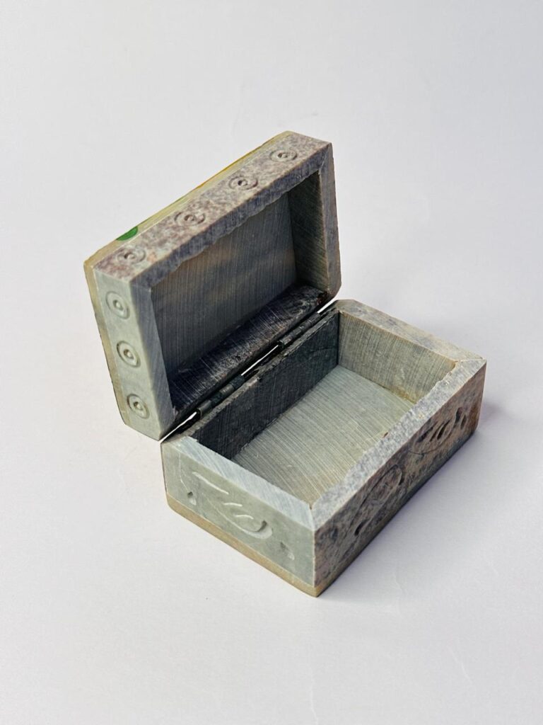 Elephant Design Marble  Soapstone Handmade Jewelry Box 3x2 Inch Box - image 7