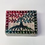 Handcrafted Natural Marble Soapstone Jewelry Storage  Box 3x4 Inch thumbnail