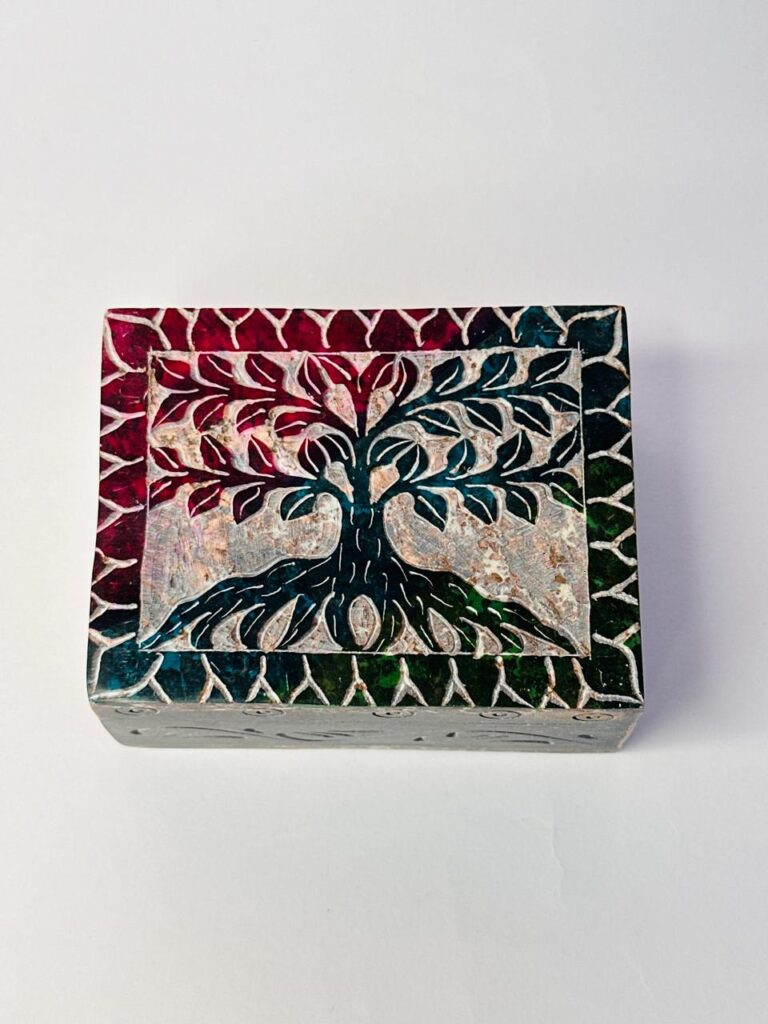 Handcrafted Natural Marble Soapstone Jewelry Storage  Box 3x4 Inch - image 4