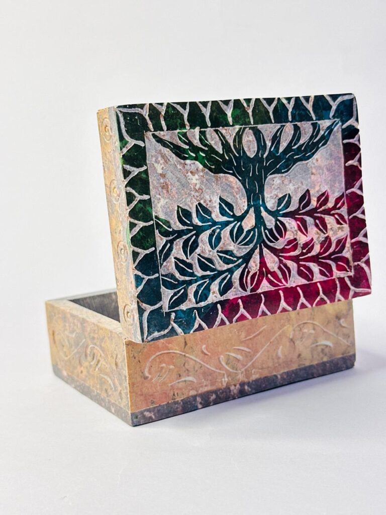 Marble Soapstone Handmade Ring Jewelry Box Good Quality 3x4 Inch - image 4