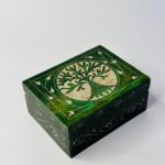 Green Color Marble Soapstone Jewelry Box Handcrafted Item For Home Decoration 3x4 Inch thumbnail