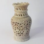 Marble Soapstone Carving Vase Flower Pot Beautiful Handcrafted Piece thumbnail