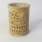 Beautiful Marble Soapstone Carving Handmade Pen Stand For Table And Desk Organizer thumbnail