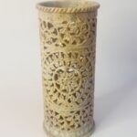 Handcrafted Marble Soapstone Carving Flowers Vase Natural Stone Beautiful Design thumbnail