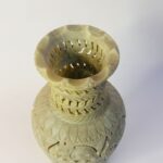 Elephant Design Marble Soapstone Carving Flower Vase & Flower Pot For Home Decoration thumbnail