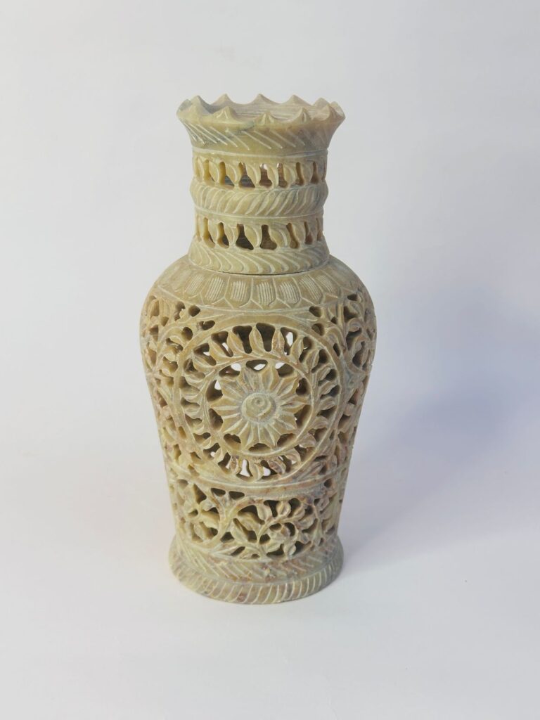 Handmade Marble Carving  Natural Stone Flower Vase Handcrafted For Living Room & Table Decor - image 7