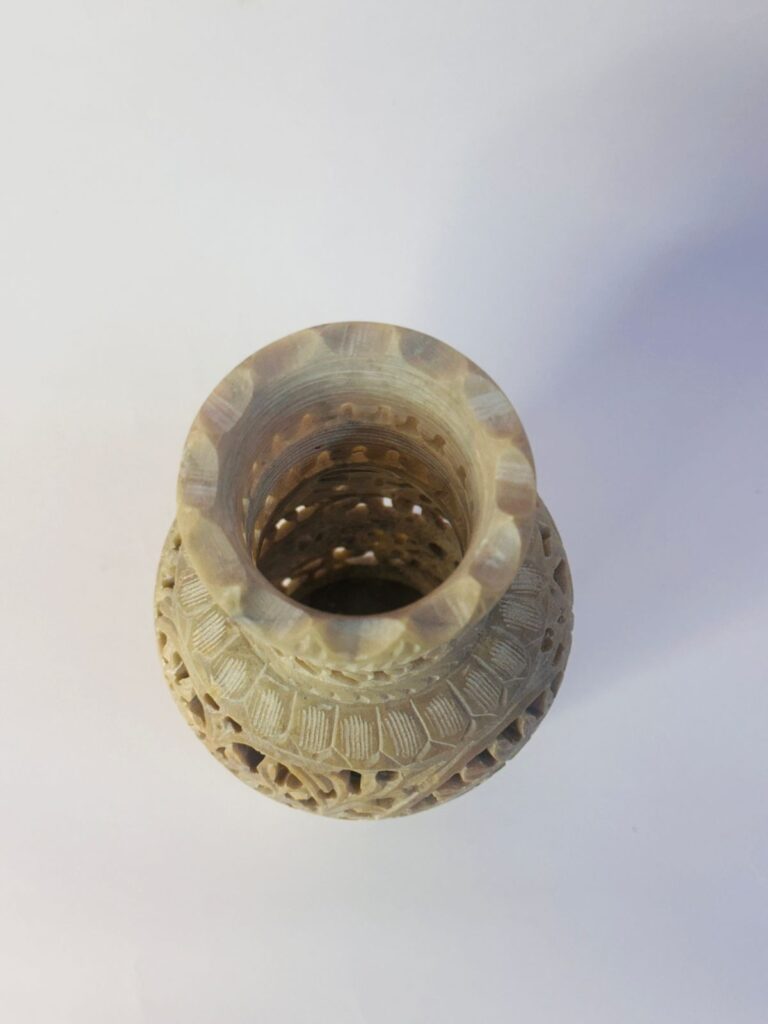 Handmade Marble Carving  Natural Stone Flower Vase Handcrafted For Living Room & Table Decor - image 5