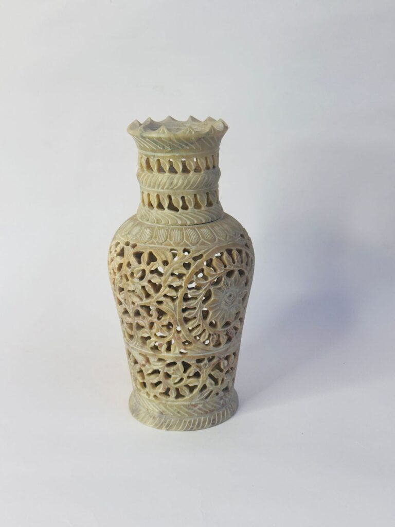 Handmade Marble Carving  Natural Stone Flower Vase Handcrafted For Living Room & Table Decor - image 6