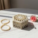 Handcrafted Marble Carving Ring  Jewelry Box Extractive Piece For Gifting 3x3x1.5 inch thumbnail