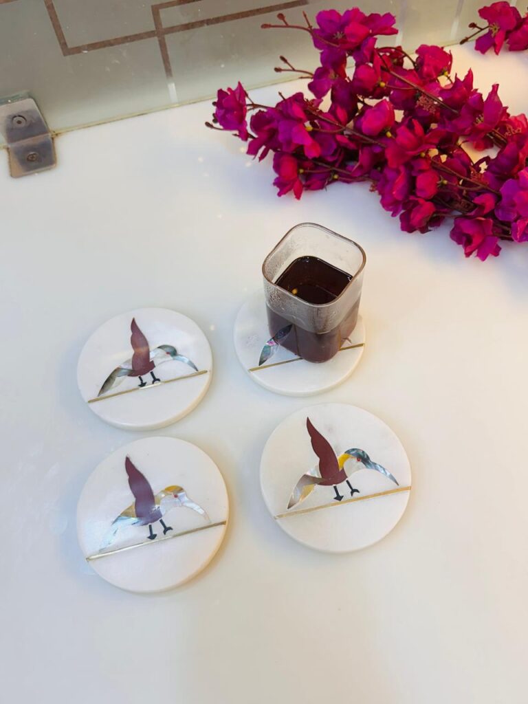 Handcrafted Marble Coasters Set For Kitchen & Home Decor - image 2
