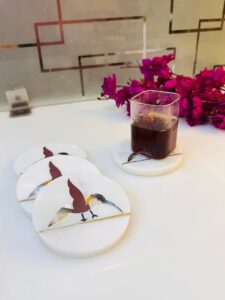 Handcrafted Marble Coasters Set For Kitchen & Home Decor