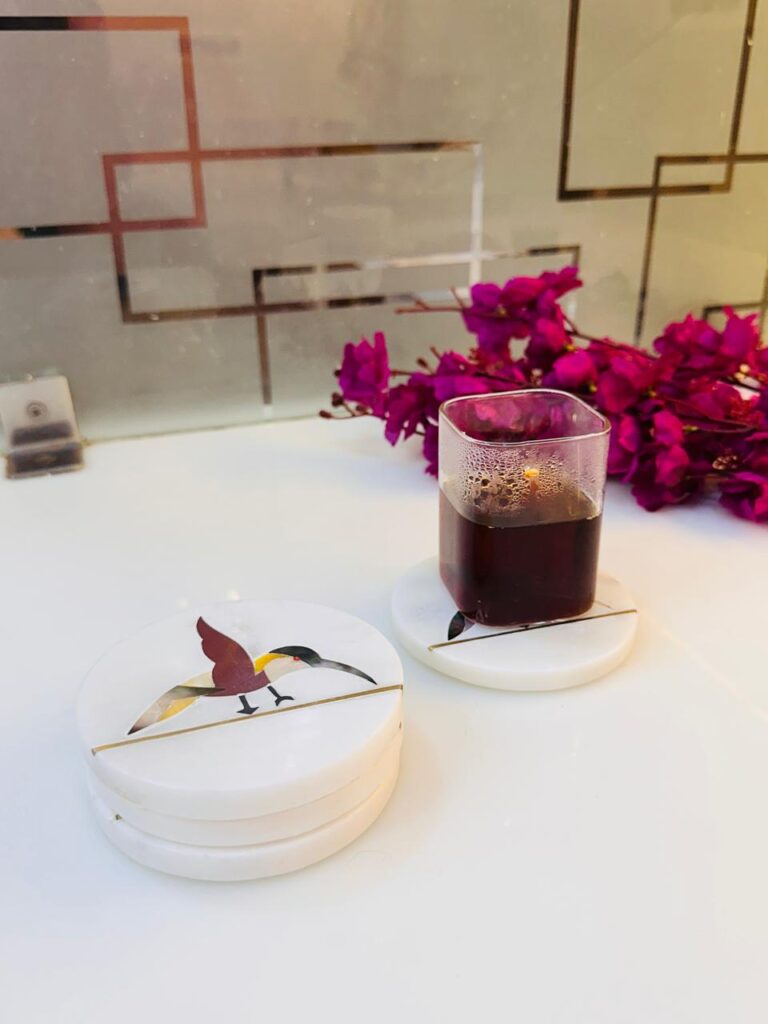 Handcrafted Marble Coasters Set For Kitchen & Home Decor - image 4