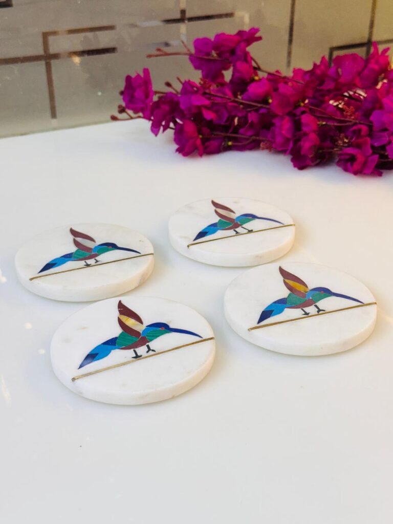 Handcrafted Marble Tea & Coffee Coaster For Home Decoration Piece Unique Design Handmade - image 5