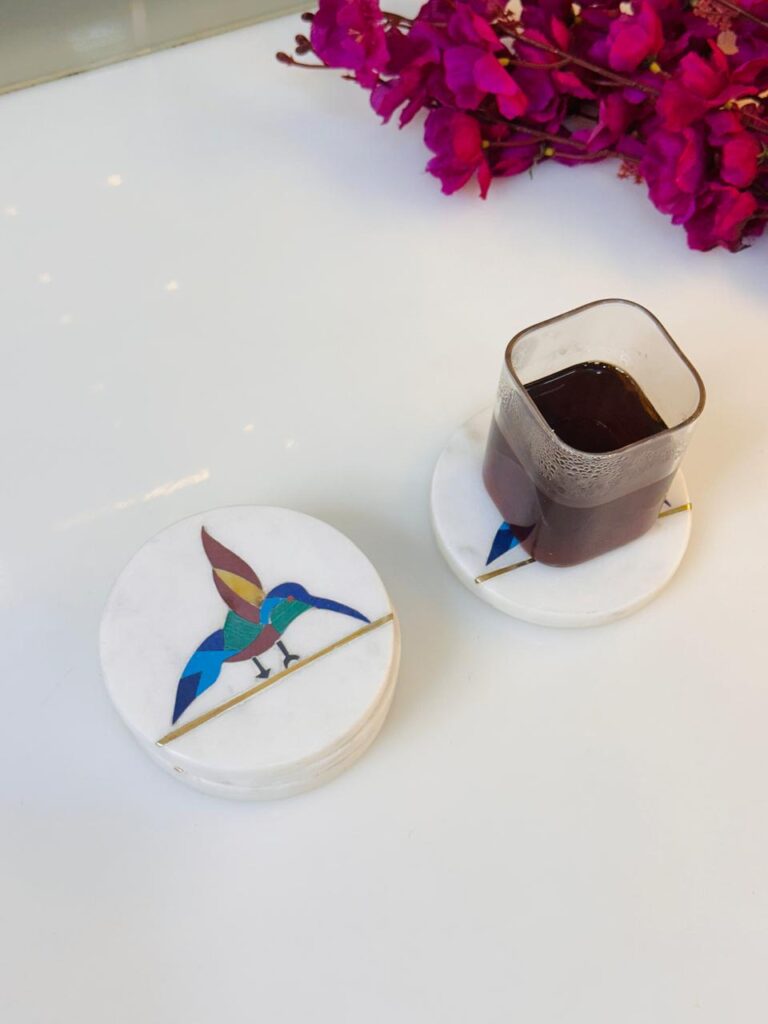 Handcrafted Marble Tea & Coffee Coaster For Home Decoration Piece Unique Design Handmade - image 2